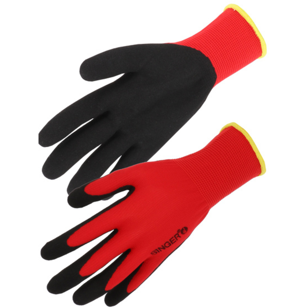 Gant nitrile sabléSupport polyester- SINGER - PER13NIF