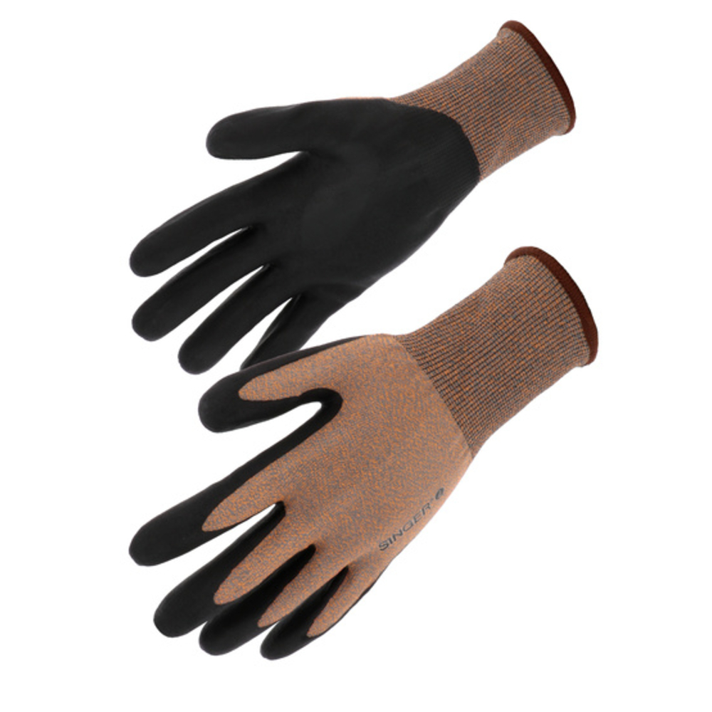 Gant PEHD Coupure D Nitrile mousse sur la paume Jauge 18 - SINGER - PHD18NIB