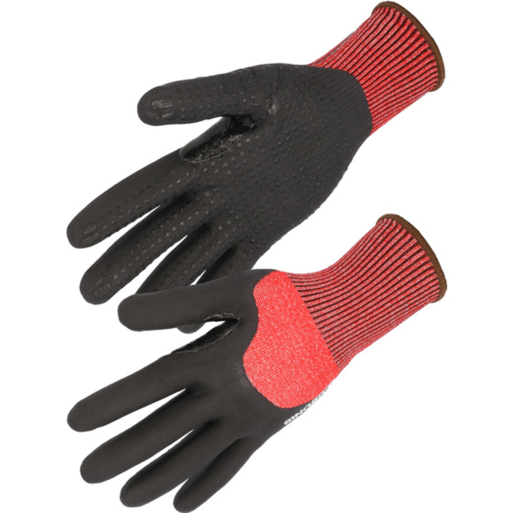 Gant nitrile mousse Coupure D Support PEHD - SINGER - PHD54RED