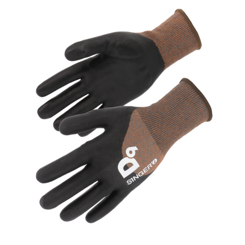 Gant PEHD Coupure D Nitrile mousse surla paume Jauge 18 3/4 Enduit - SINGER - PHD84NIB