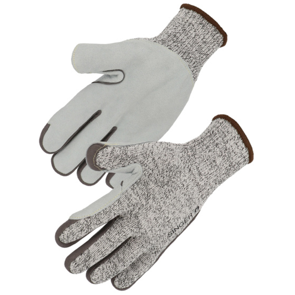 Gants coupure empiècement en croûte de cuir - SINGER - PHDCUT