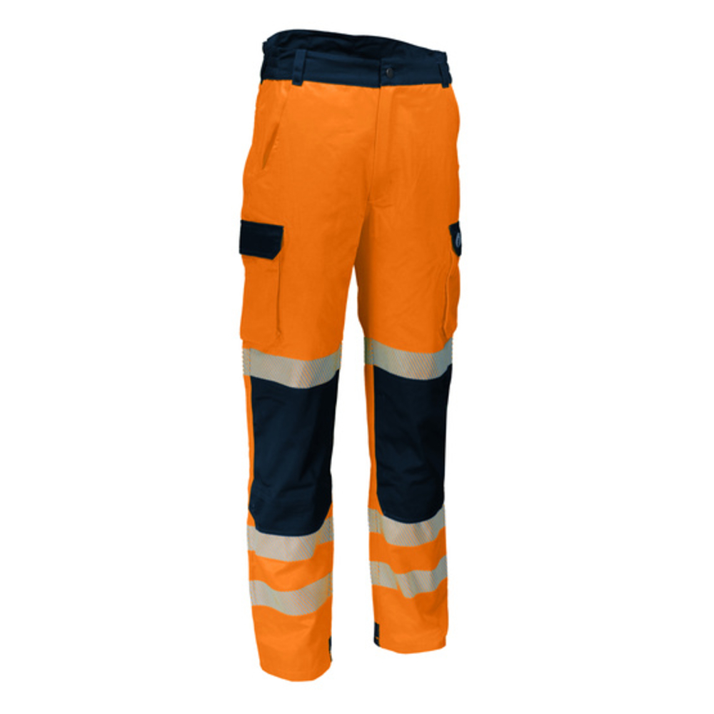 Pantalon de travail orange haute visibilité coton et polyester - SINGER - PILOM