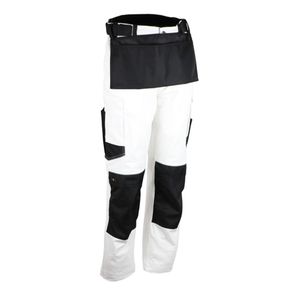 Pantalon de travail coton/élasthanne blanc et noir - SINGER - PLATRO