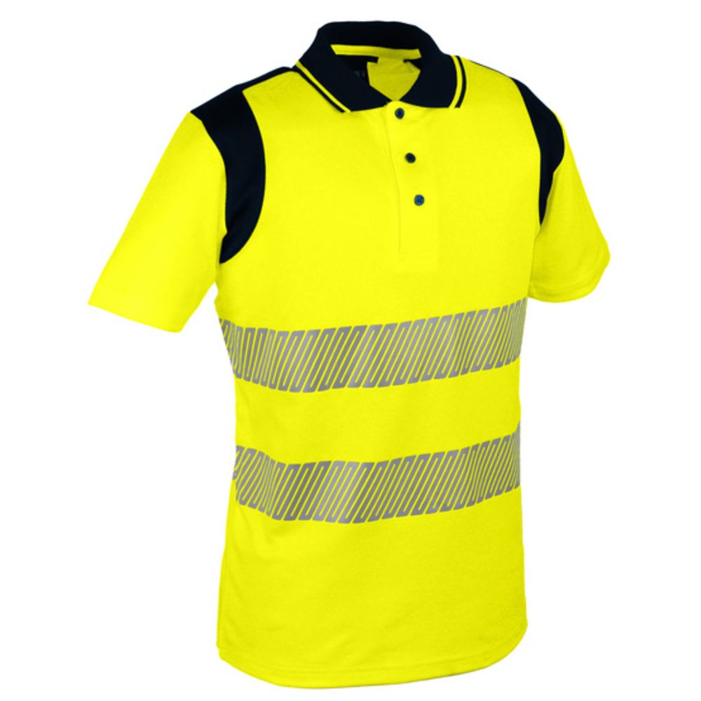 Polo jaune haute visibilité avec bandes réfléchissantes - SINGER - POLMA