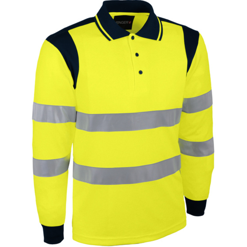 Polo jaune en polyester bird-eye - SINGER - PUNTA