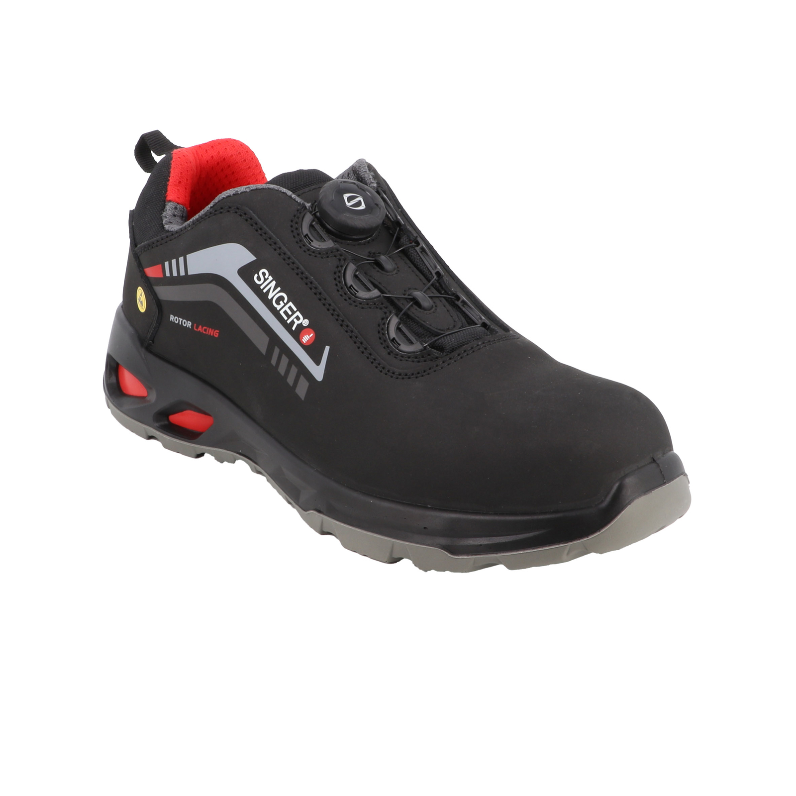 Chaussure de sécurité basse cuir noir S3S FO SR ESD - SINGER - SPA