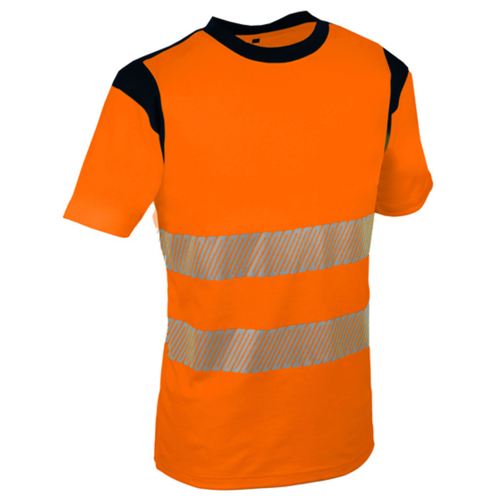 T-shirt haute visibilité orange et bleu marine - SINGER - SUCO
