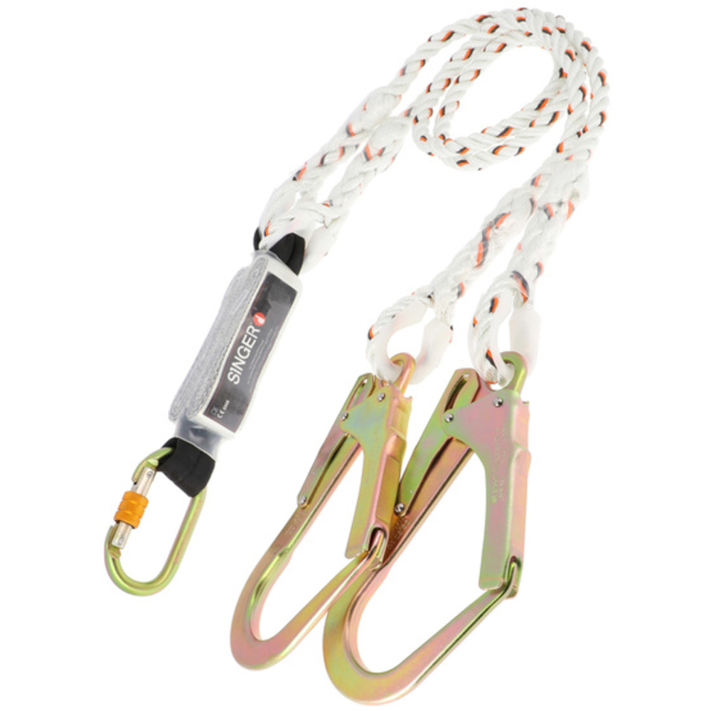 Double longe antichute avec absorbeur d'énergie et connecteurs 150 m - SINGER - TWINPRO15