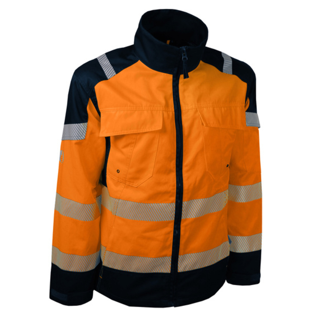 Veste de travail haute visibilité orange et bleu marine - SINGER - VITOM