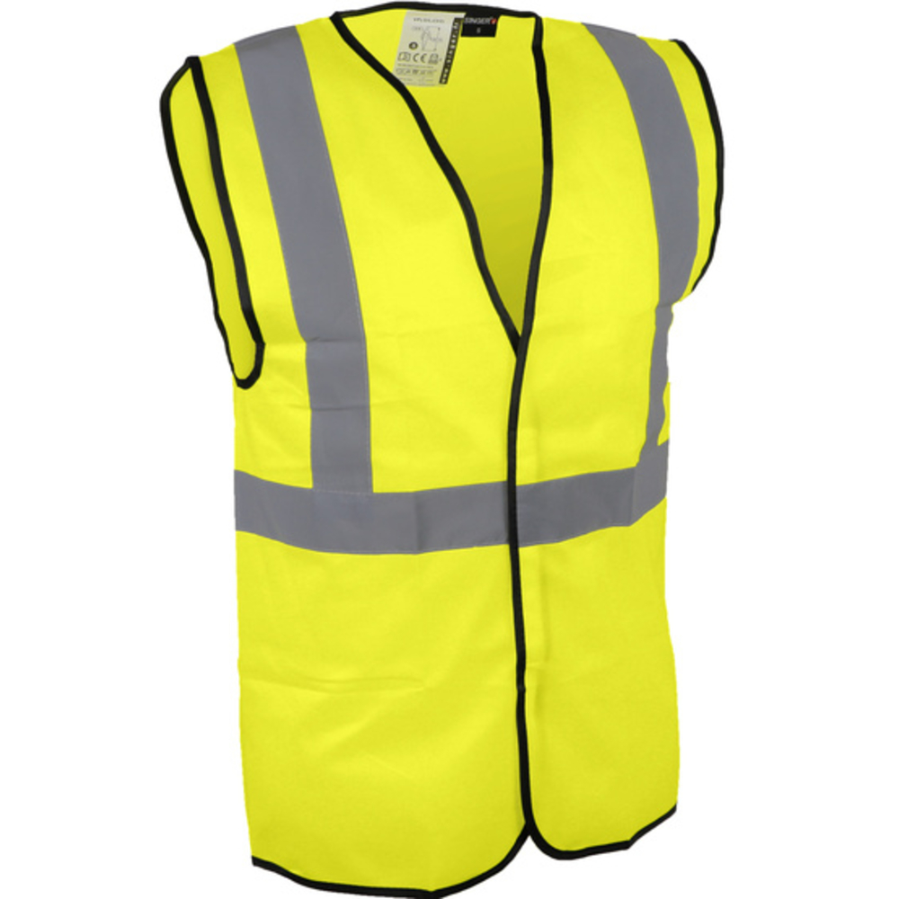Gilet jaune haute-visibilité avec fermeture et bandes réfléchissantes - SINGER - VPLGILJ00