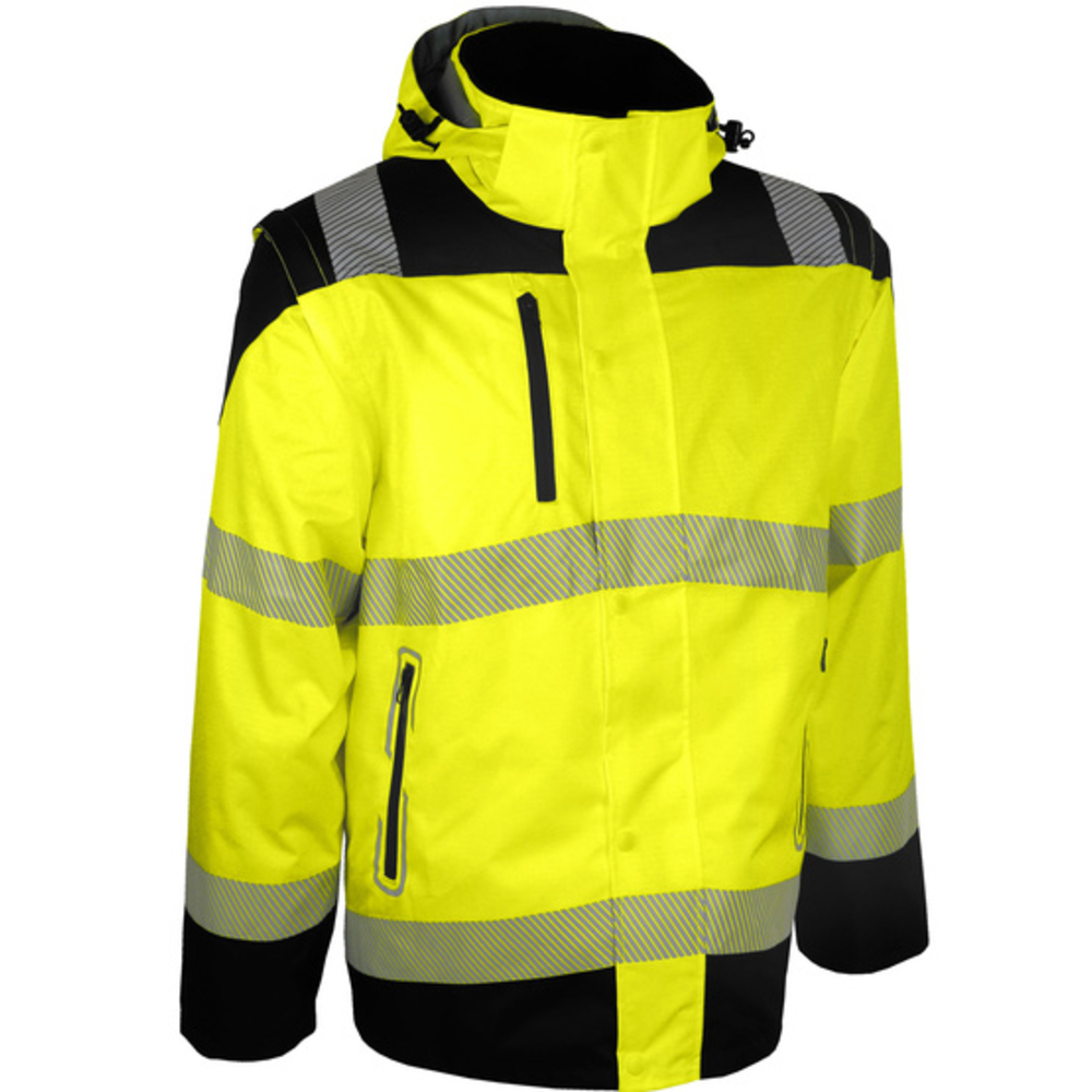 Blouson haute visibilité jaune avec manches amovibles et bandes - SINGER - VUELTA