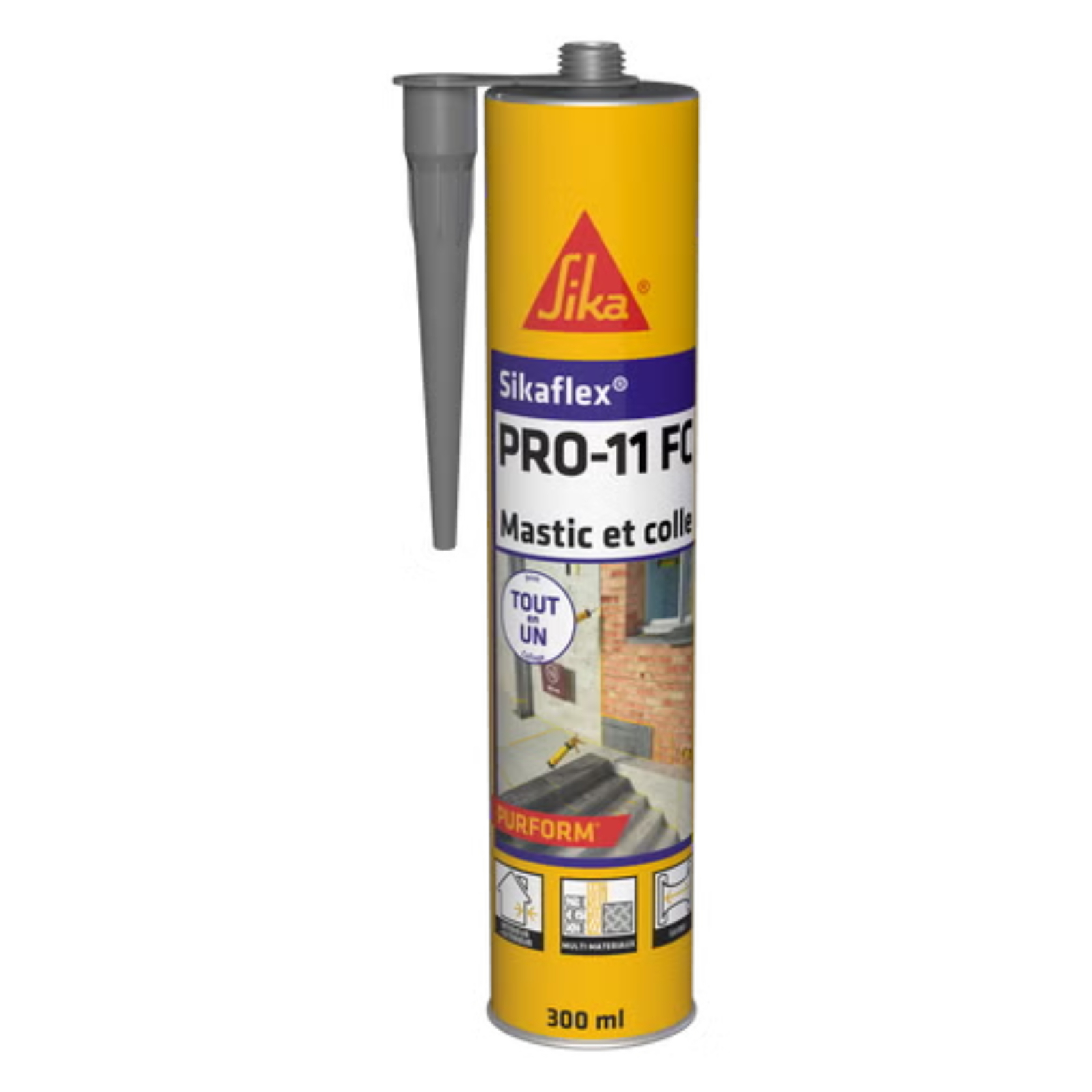 Mastic-colle prise rapide 300 ml gris béton box 60 cartouches Sikaflex PRO-11 FC SIKA - 101401
