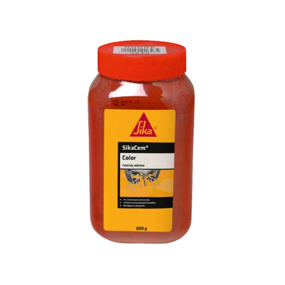 CARTON DE 6 DOSES 800GR DE COLORANTS SIKACEM COLOR ROUGE - SIKA - 115990