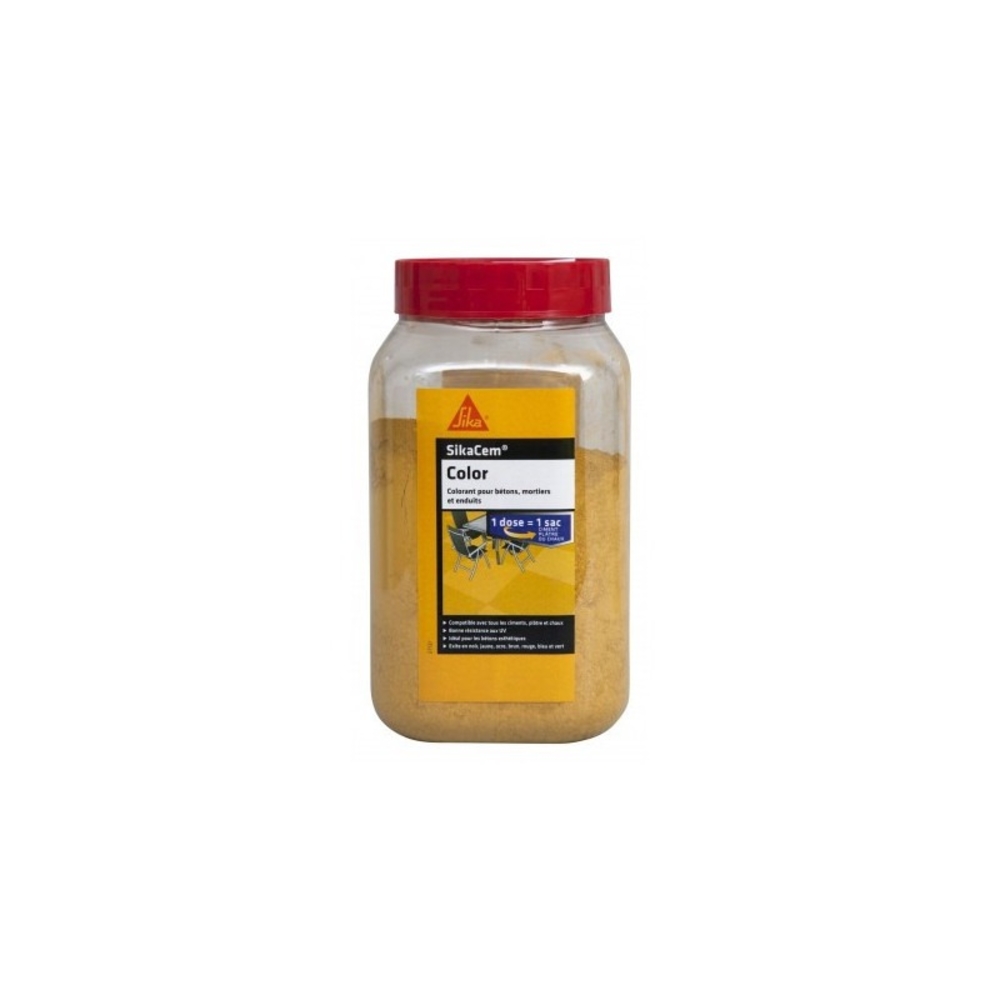 CARTON DE 6 DOSES 400GR DE COLORANTS SIKACEM COLOR JAUNE - SIKA - 115991