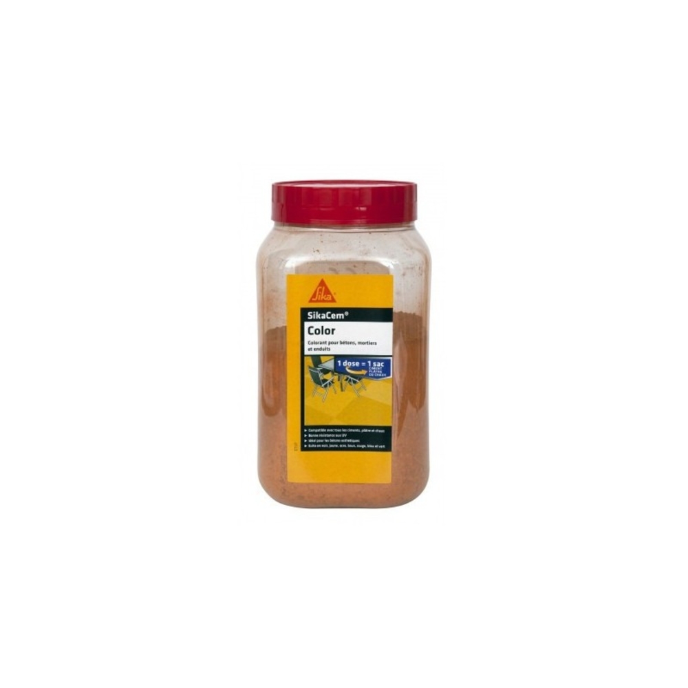 CARTON DE 6 DOSES 400 GR DE COLORANT SIKACEM COLOR OCRE - SIKA - 115992