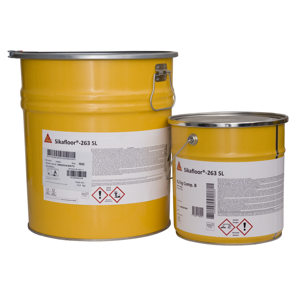 Kit de 20KG de SIKAFLOOR-263SL RAL3020 rouge vif - SIKA - 171368RAL3020