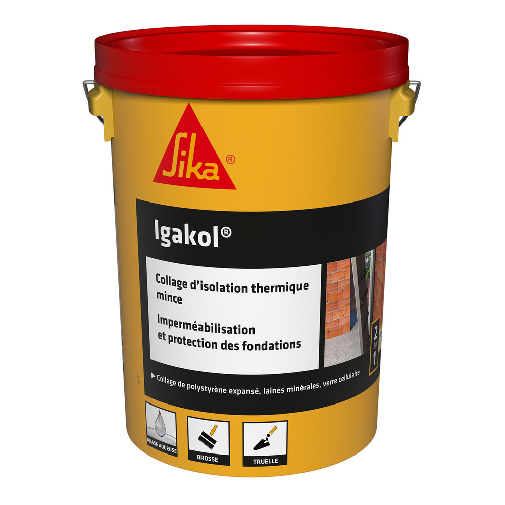 COLLAGE D’ISOLANT THERMIQUE - CARTON DE 4 SEAUX DE 5KG D'IGAKOL - SIKA - 353