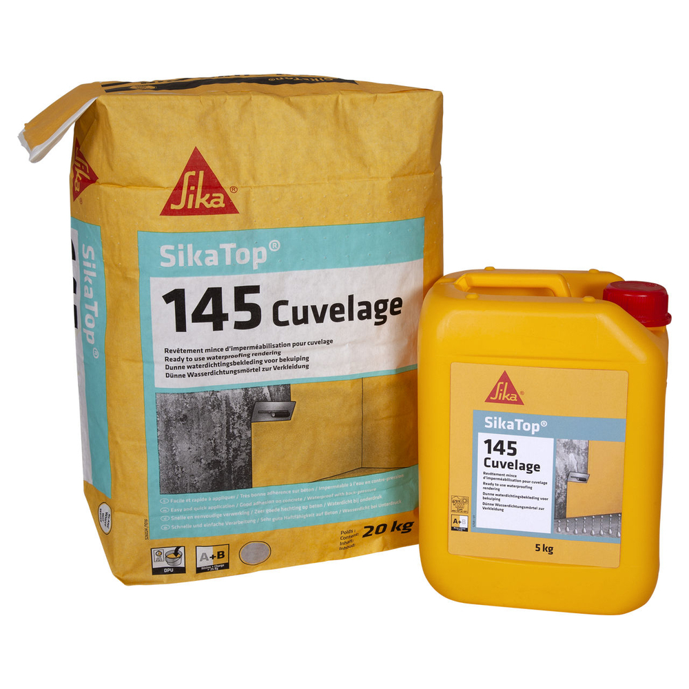 REVÊTEMENT D'IMPERMÉABILISATION - KIT DE 25KG DE SIKATOP-145 CUVELAGE GRIS - SIKA - 400341