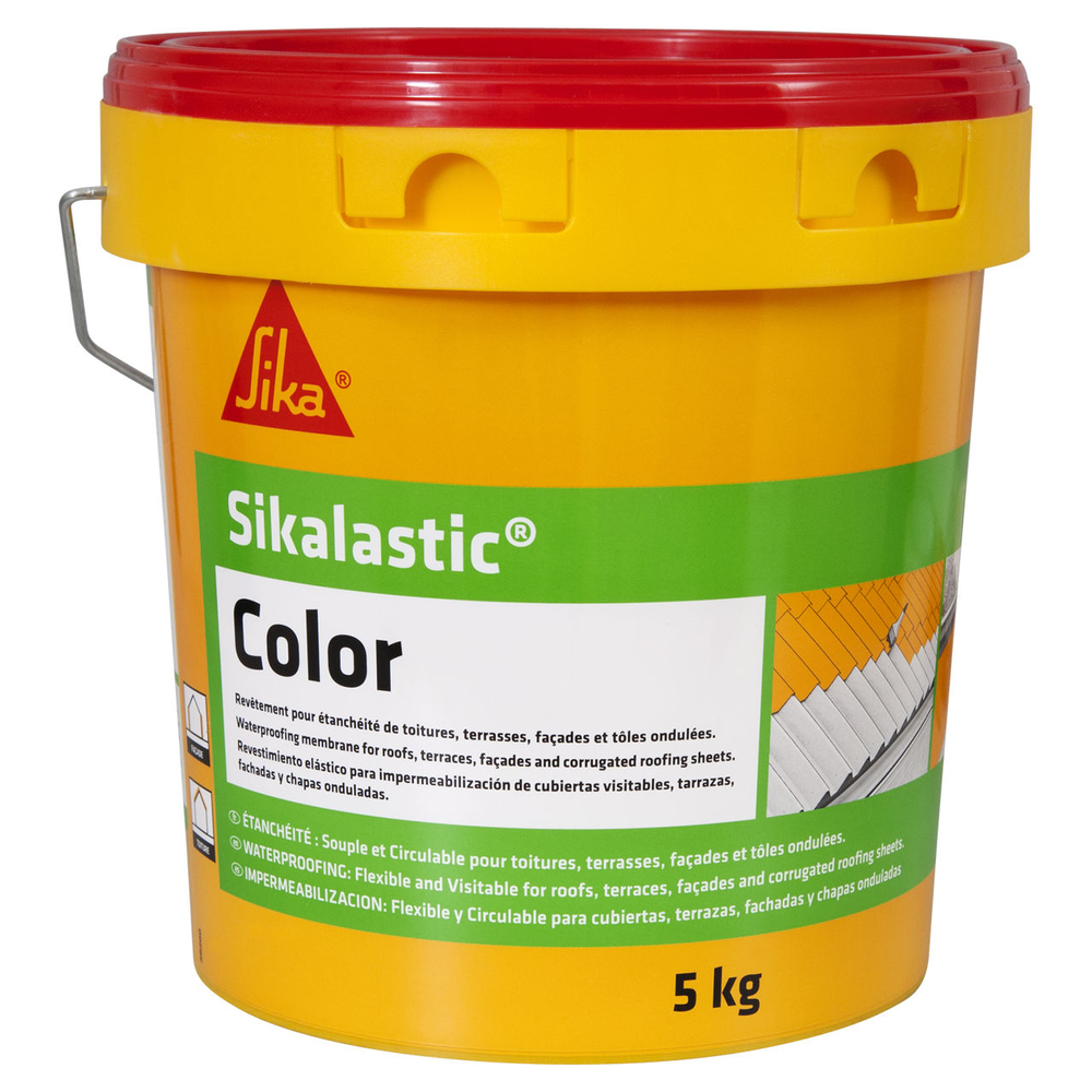 REVÊTEMENT IMPERMÉABLE - SEAU DE 5KG DE SIKALASTIC COLOR BLANC - SIKA - 406084