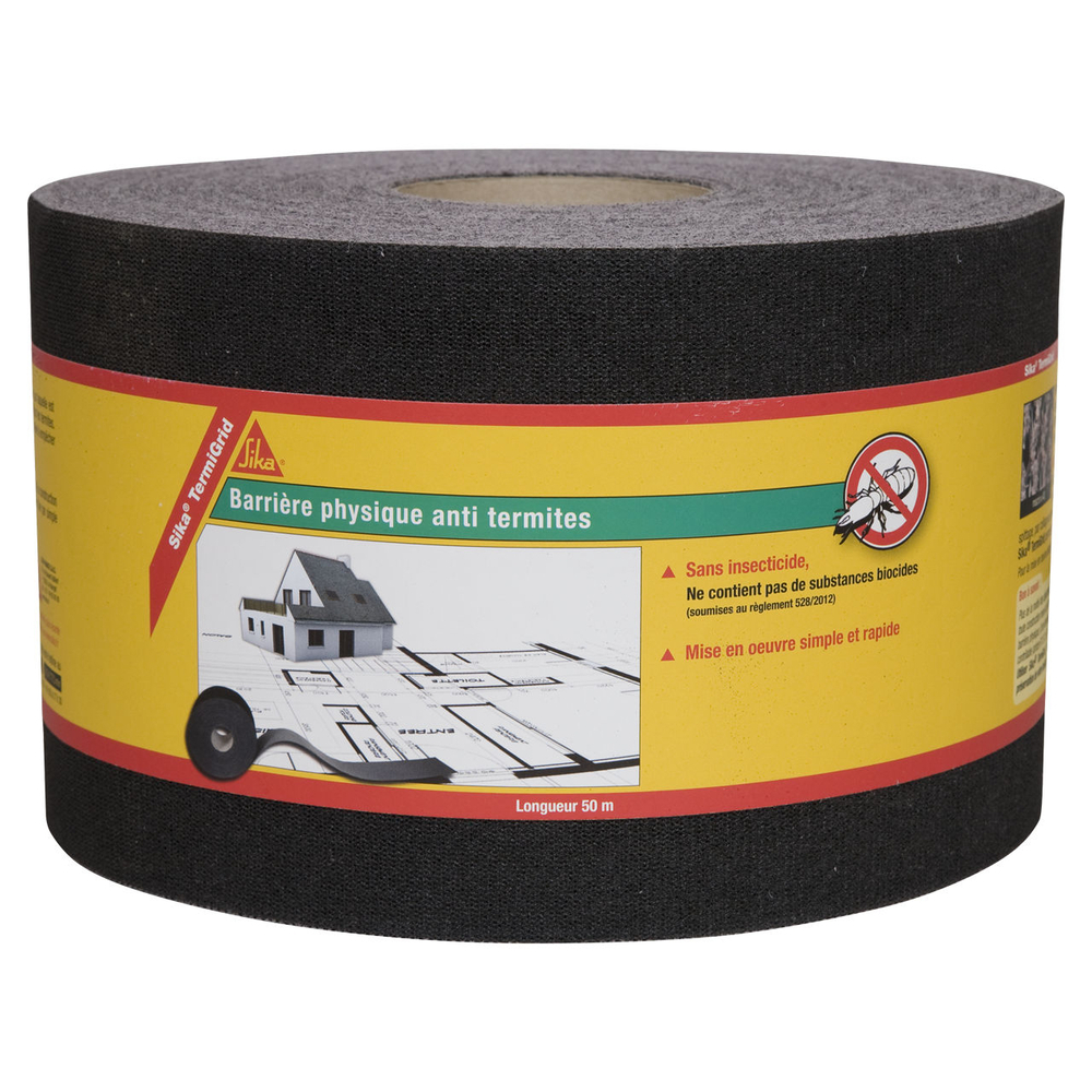 BARRIÈRE PHYSIQUE ANTI TERMITES 50M DE SIKATERMIGRID LARGEUR 100MM - LOT DE 3 - SIKA - 457521
