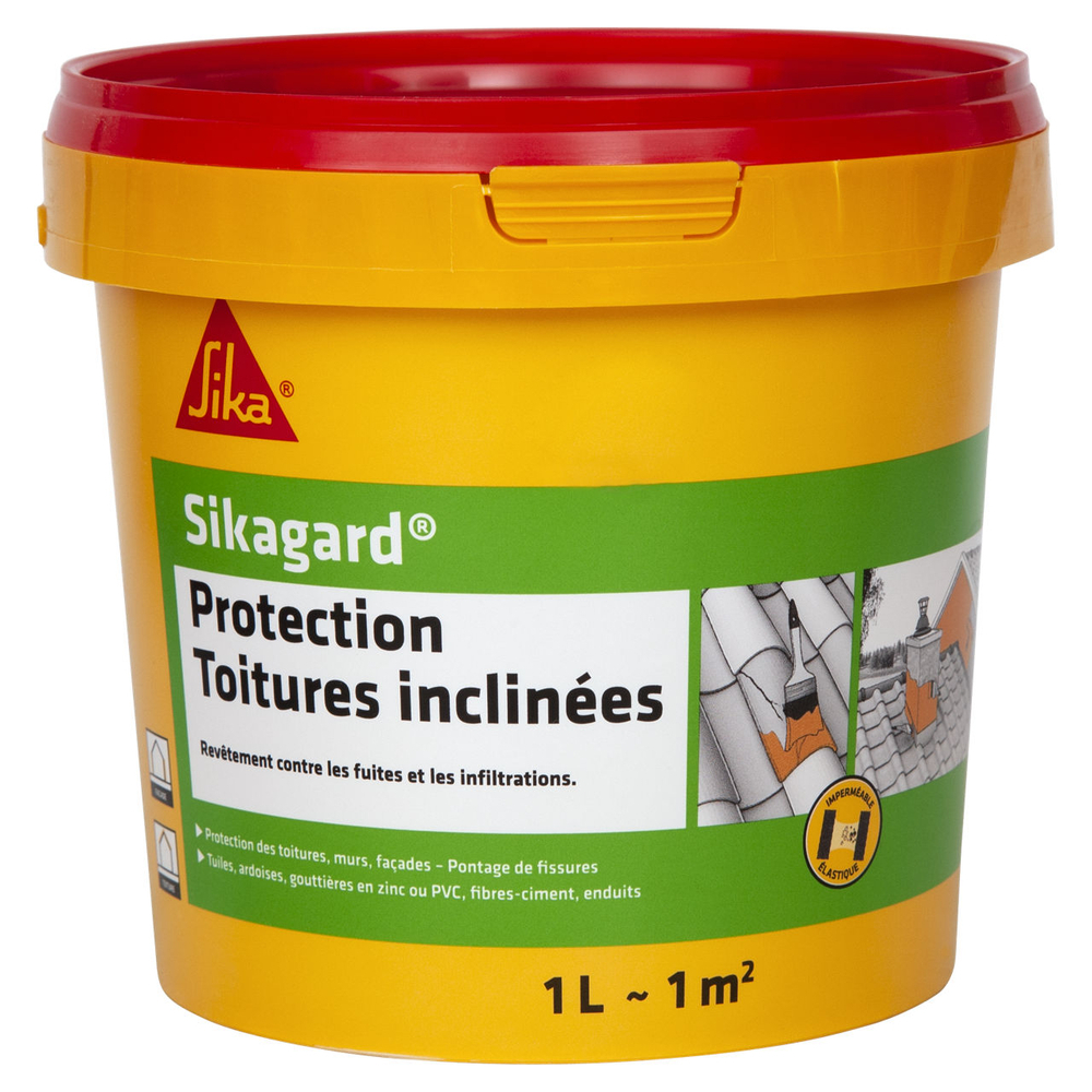 REVÊTEMENT SOUPLE CARTON DE 4 SEAUX 1L DE SIKAGARD PROTECTION TOITURES INCLINÉES BLANC - SIKA - 460551