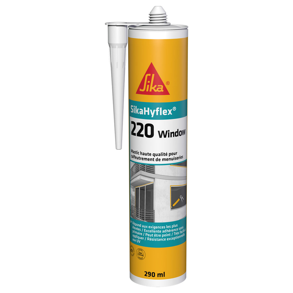 CARTON DE 12 POCHES 400ML DE MASTIC SIKAHYFLEX-220 WINDOWS GRIS - SIKA - 461854