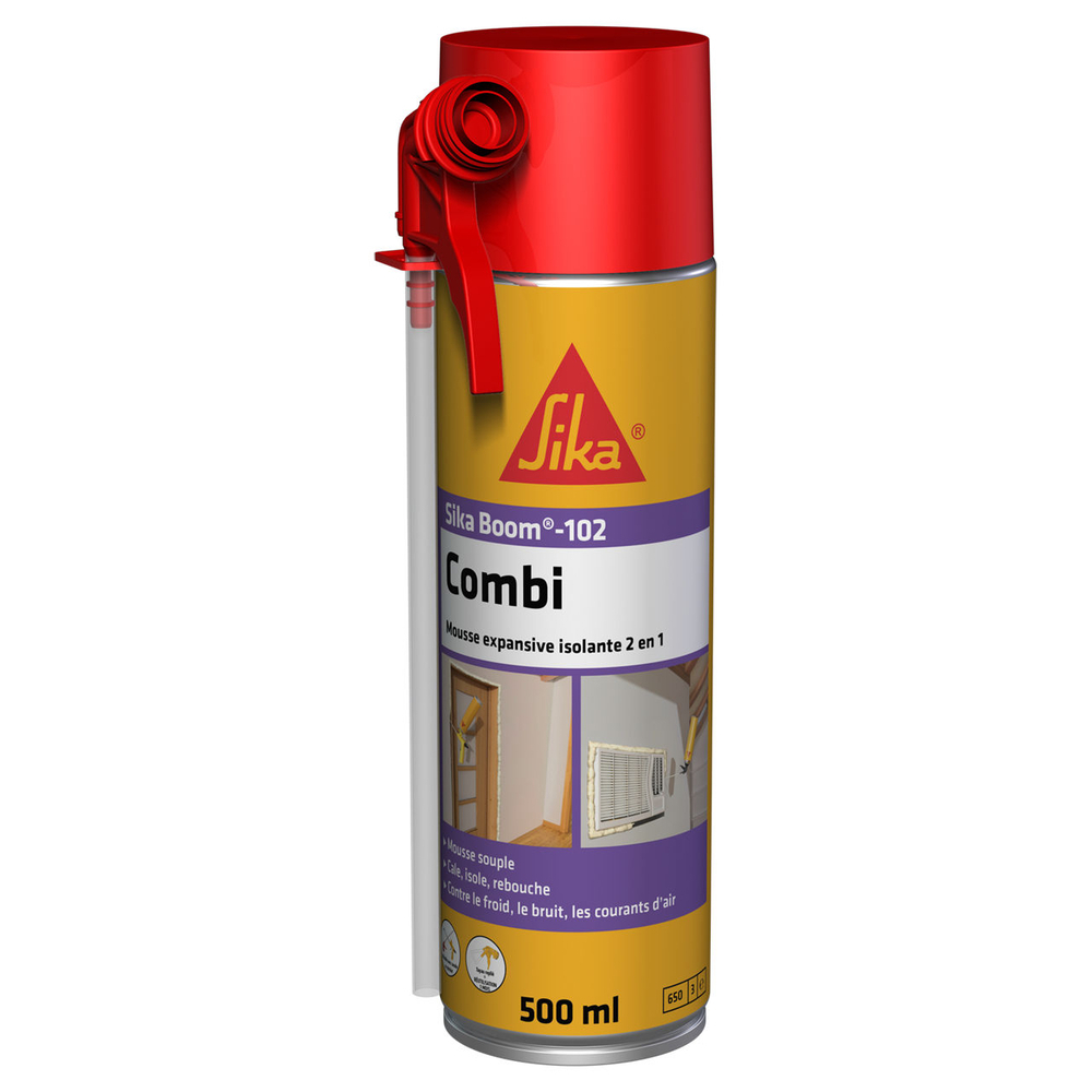 CARTON DE 12 AÉROSOLS 500ML MOUSSE EXPANSIVE SIKABOOM-102 COMBI - SIKA - 521224