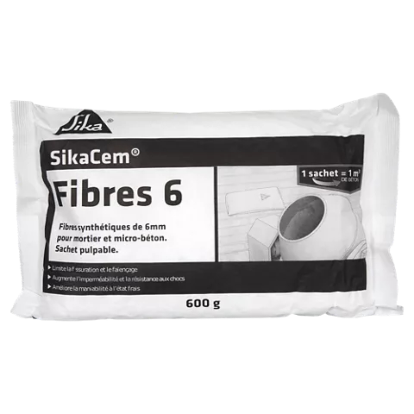 SikaCem Fibres 6 mm box 160 doses 150 g fibres synthétiques polypropylène SIKA - 546464