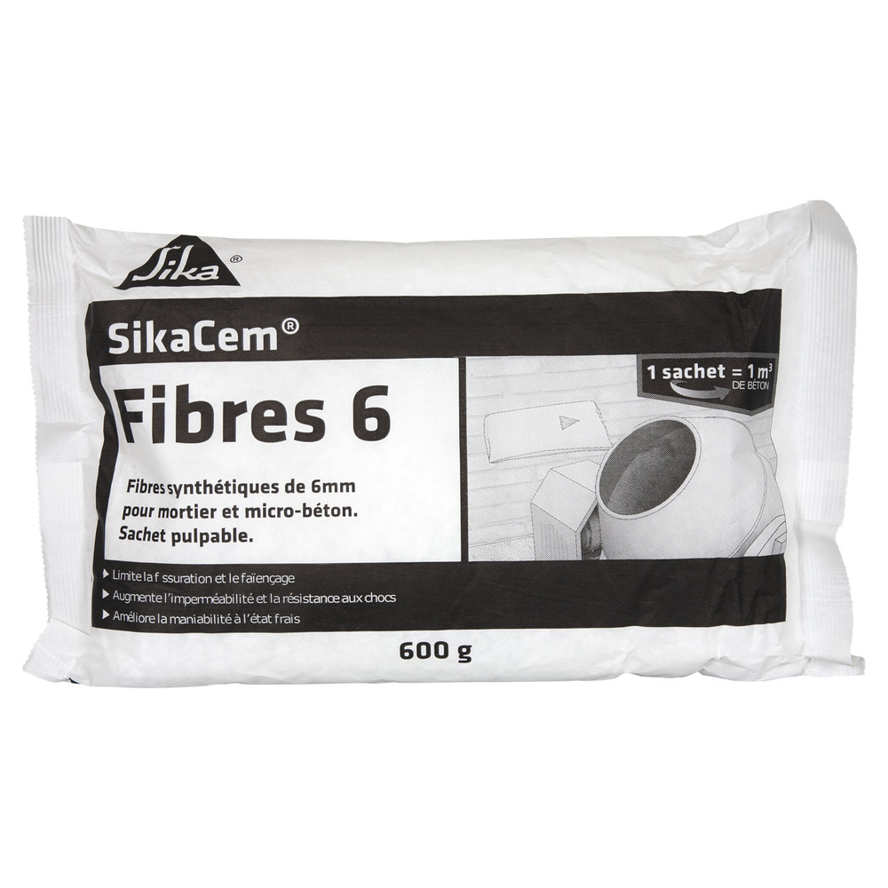 FIBRES MICRO-SYNTHETIQUES SIKACEM FIBRES 6 - DOSE 600GR - SIKA - 546534