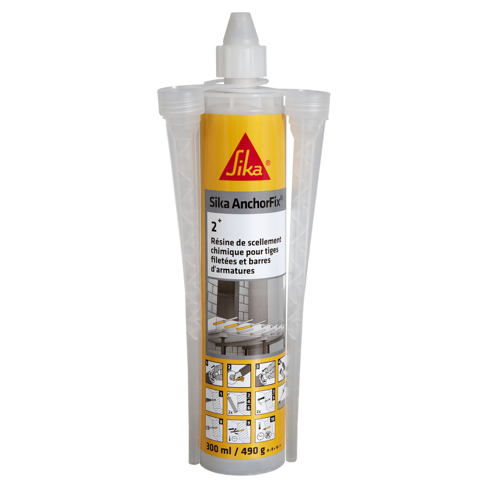 CARTON DE 12 CARTOUCHES DE 300ML + 2 CANULES DE SIKA ANCHORFIX-2+ - SIKA - 577954