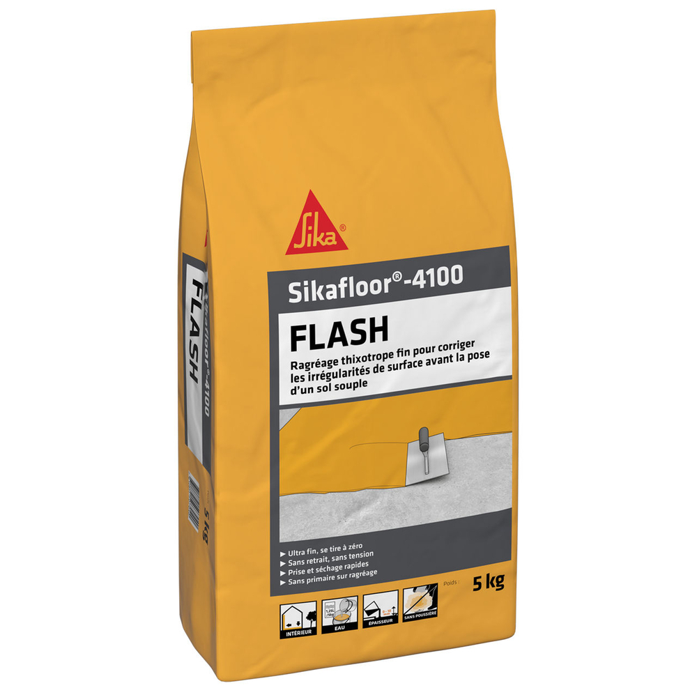 RAGRÉAGE THIXOTROPE EN CARTON DE 4 SACS 5KG DE SIKAFLOOR 4100 FLASH - SIKA - 582492