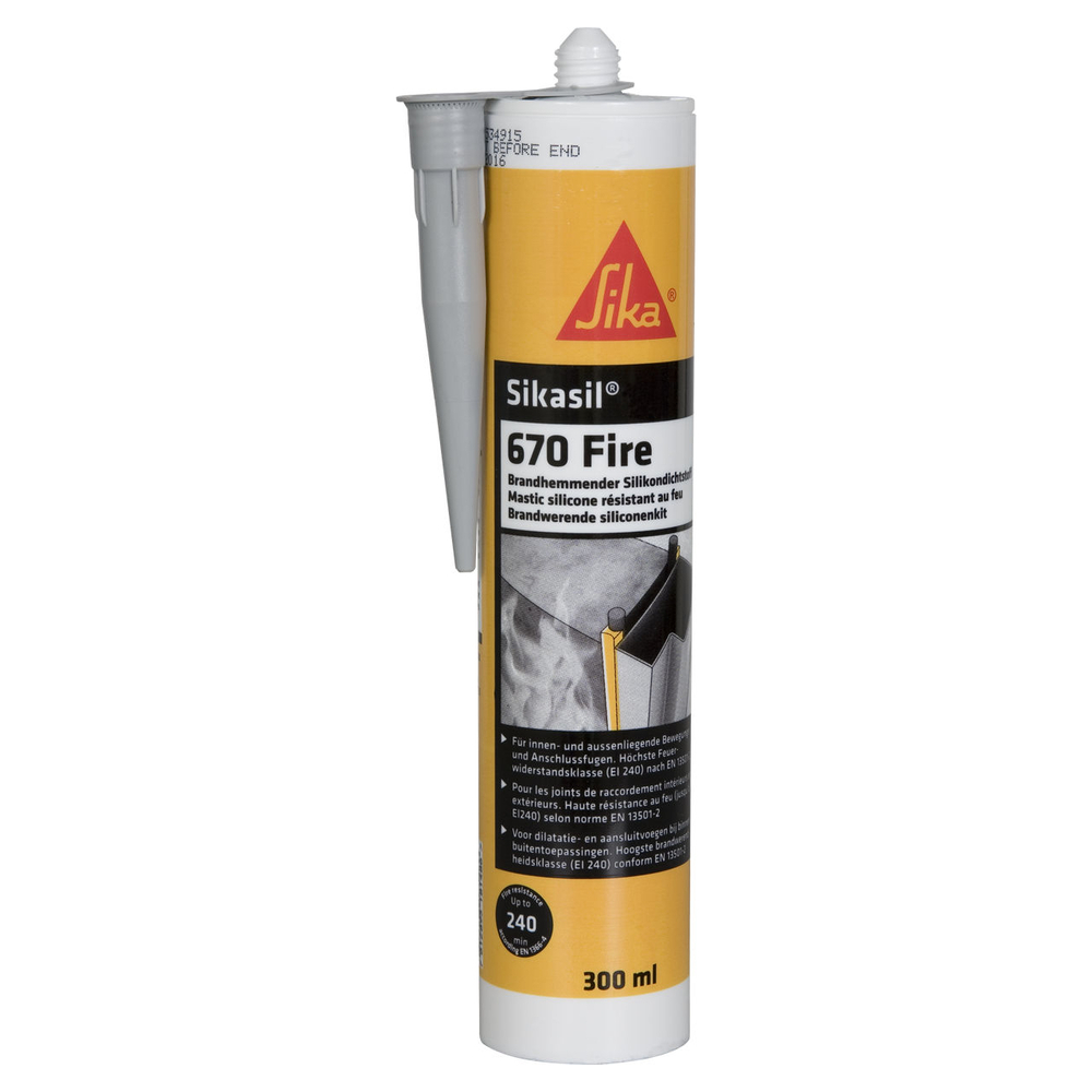MASTIC POUR JOINT 300ML SIKASIL-670 FIRE GRIS BÉTON - LOT DE 12 - SIKA - 582751