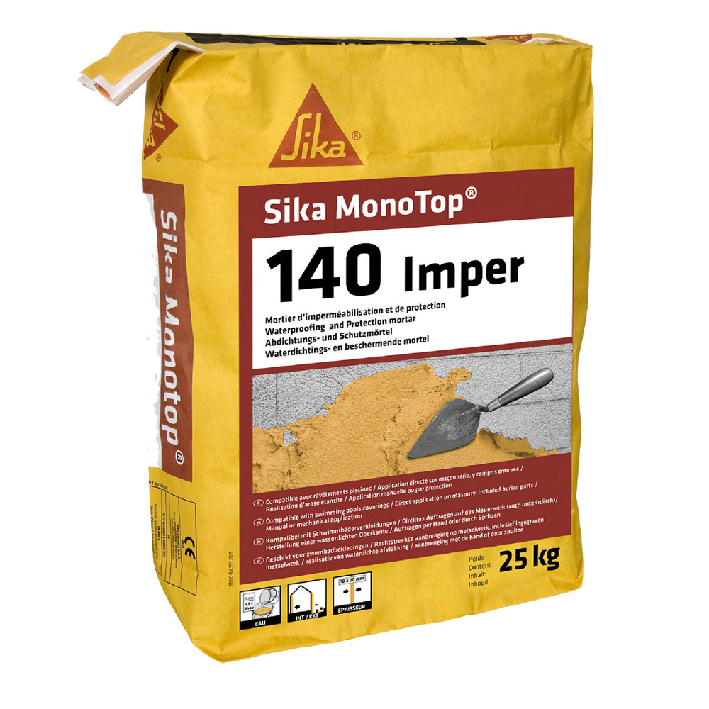 MORTIER D'IMPERMEABILISATION SAC 25KG DE SIKA MONOTOP-140 IMPER - SIKA - 618918