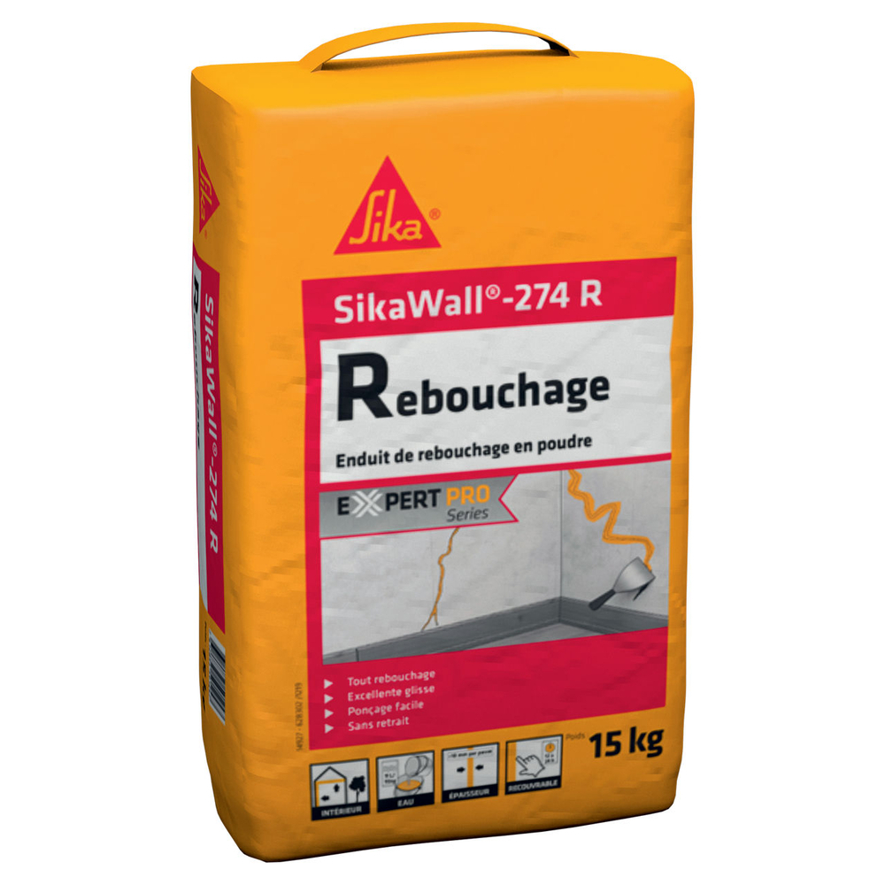 ENDUIT DE REBOUCHAGE SAC 15KG DE SIKAWALL 274 R - SIKA - 628899