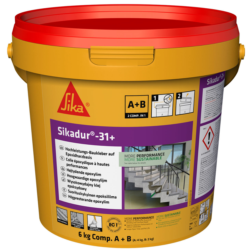 COLLE EPOXIDIQUE CARTON DE 8 KITS DE 1,5 KG DE SIKADUR-31 + - SIKA - 644948