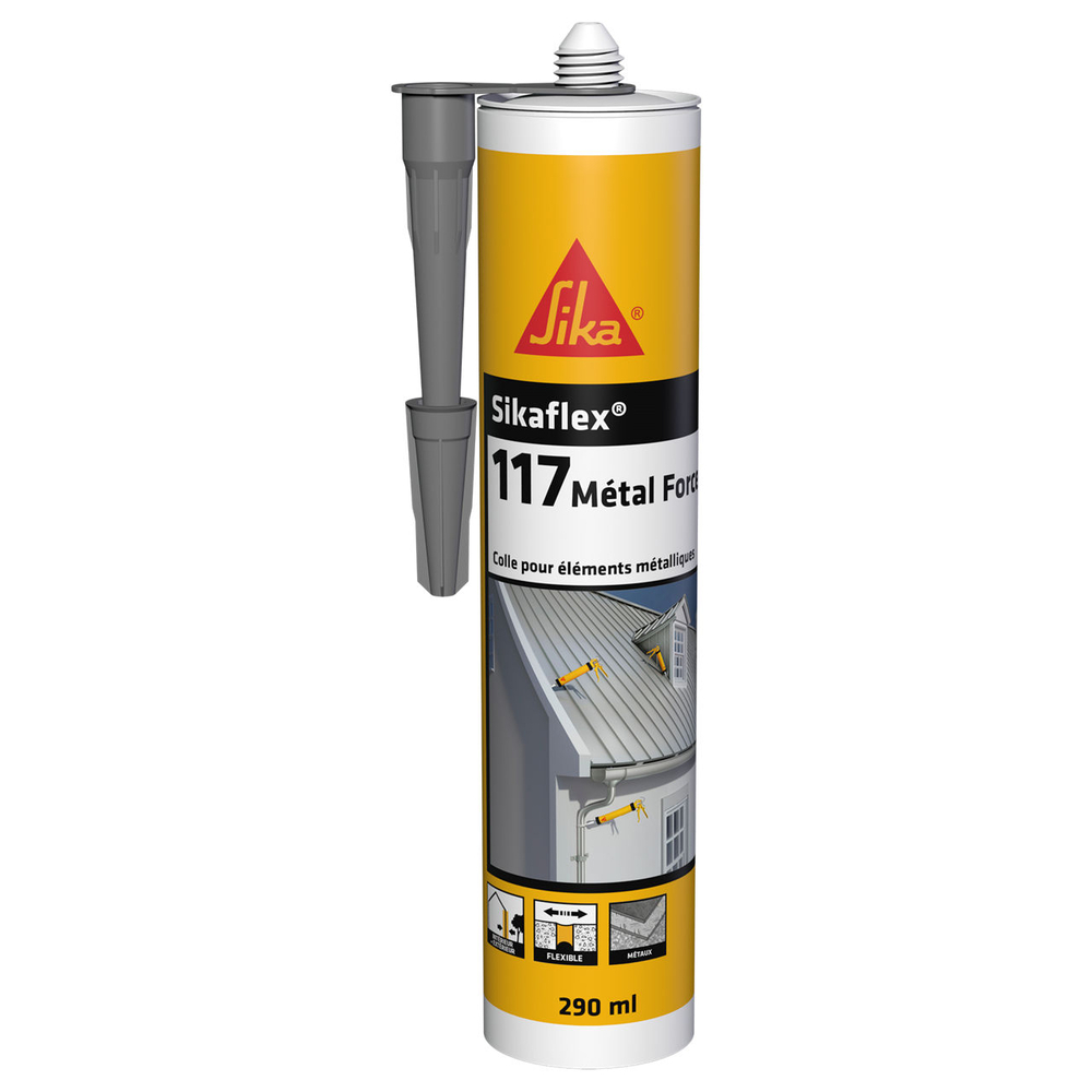 COLLE EN CARTON DE 12 CARTOUCHES 290ML DE SIKAFLEX-117 MÉTAL FORCE - SIKA - 657792