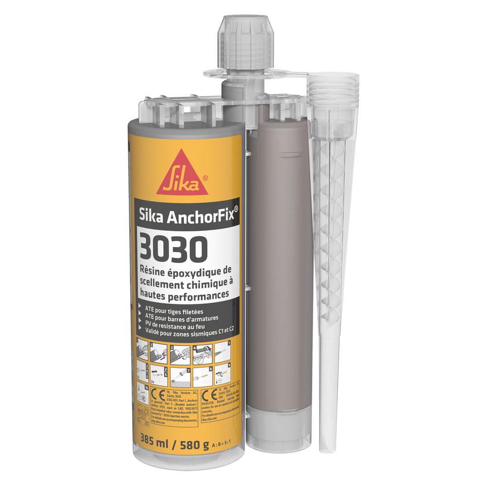RÉSINE EN CARTON DE 12 CARTOUCHES DE 385ML DE SIKA ANCHORFIX-3030 - SIKA - 660851