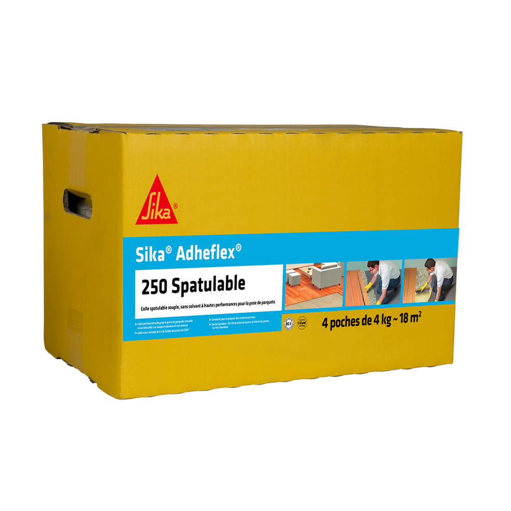 COLLE EN CARTON DE 4 SACHETS SIKA ADHEFLEX-250 SPATULABLE - MARRON PARQUET - SIKA - 660864