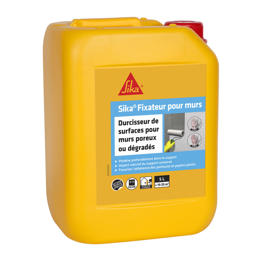 PACK DE 4 BIDONS DE 5L DE FIXATEUR POUR MURS NATURIALES - SIKA - 66131