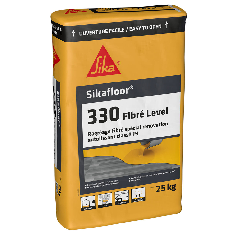 ENDUIT DE RAGRÉAGE EN SAC 25 KG DE SIKAFLOOR-330 FIBRÉ LEVEL - SIKA - 664269