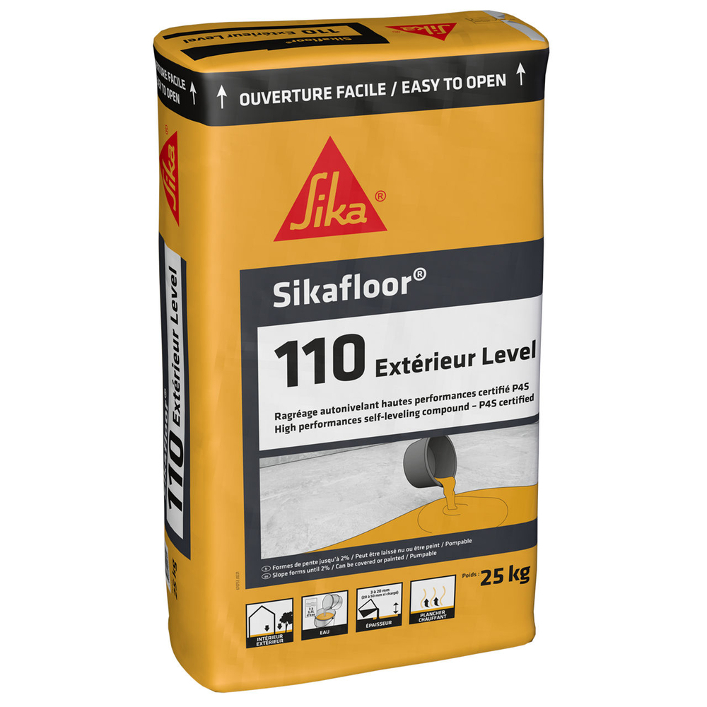 MORTIER AUTONIVELANT EN SAC 25KG SIKAFLOOR-110 EXTÉRIEUR LEVEL - SIKA - 672444