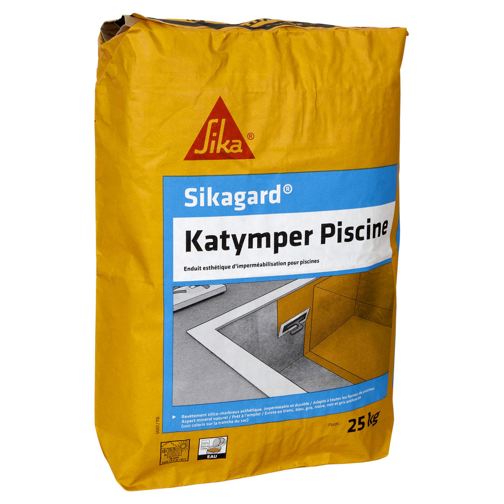 ENDUIT HYDROFUGE EN SAC 25KG SIKAGARD KATYMPER PISCINE IVOIRE RAL 1015 - SIKA - 69029