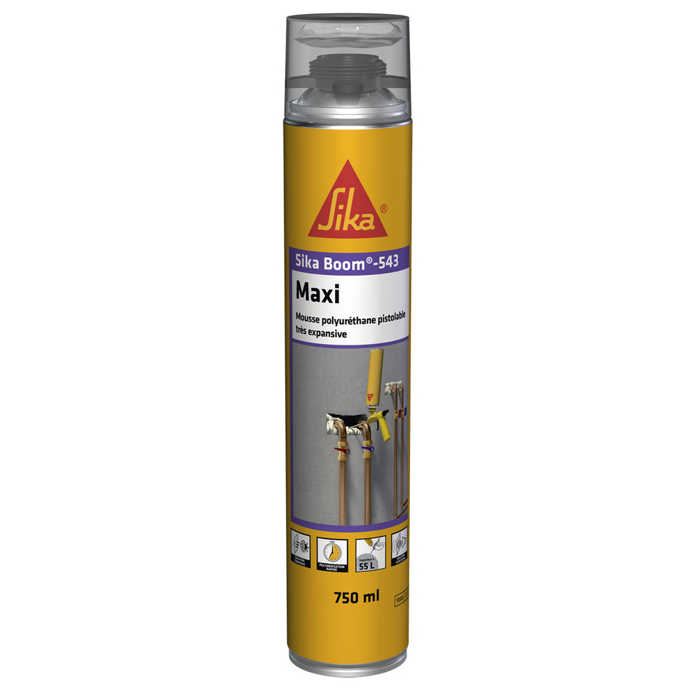 MOUSSE EXPANSIVE CARTON DE 12 AÉROSOLS 750ML DE SIKA BOOM -543 MAXI - SIKA - 692071