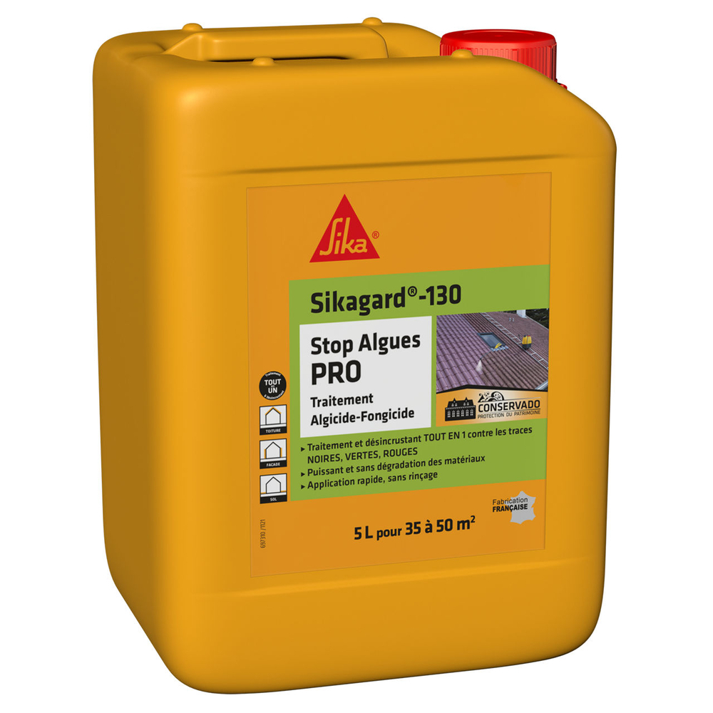 ALGICIDE ET FONGICIDE PACK DE 4 BIDONS DE 5L DE SIKAGARD-130 STOP ALGUES PRO - SIKA - 698564