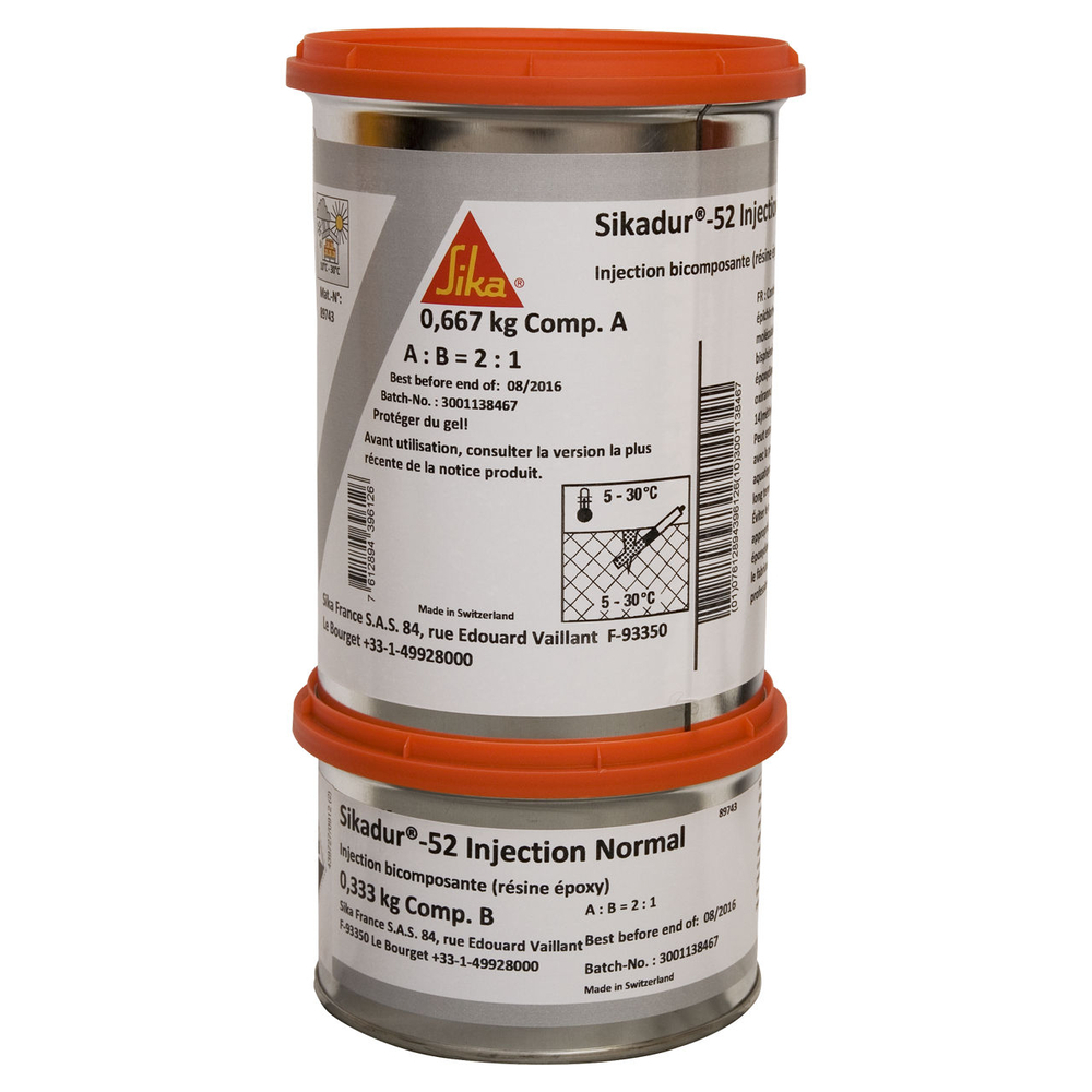 CARTON DE 8 KITS DE 1KG DE SIKADUR-52 INJECTION NORMAL - SIKA - 704285
