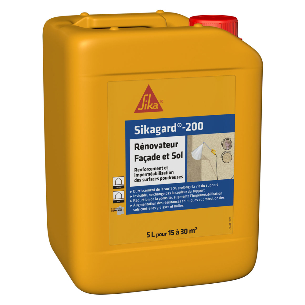 PACK DE 4 BIDONS DE 5L DE SIKAGARD-200 RENOVATEUR FACADE ET SOL - SIKA - 704456