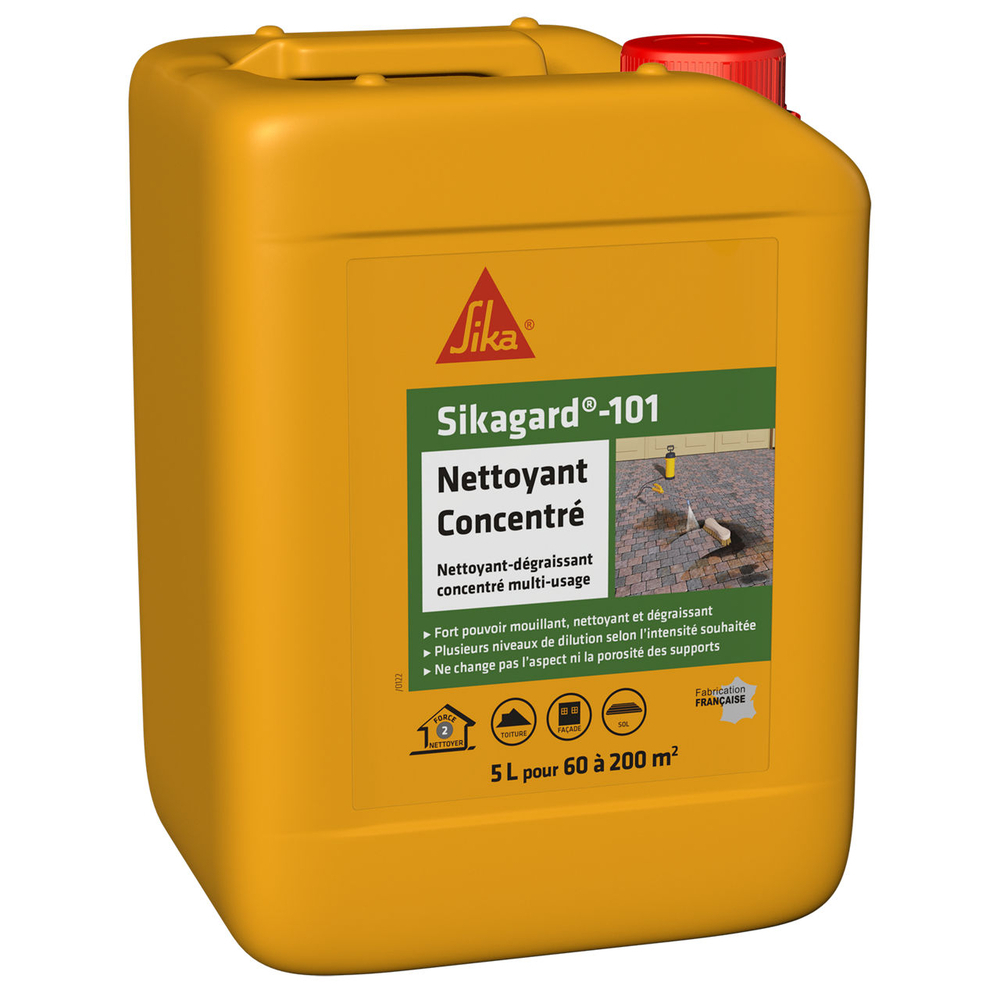 PACK DE 4 BIDONS DE 5L DE SIKAGARD-101 NETTOYANT CONCENTRE - SIKA - 707027