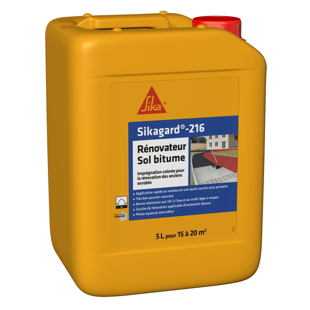 IMPRÉGNATION COLORÉE PACK DE 4 BIDONS DE 5L DE SIKAGARD-216 RENOVATEUR SOL BITUME NOIR - SIKA - 707192