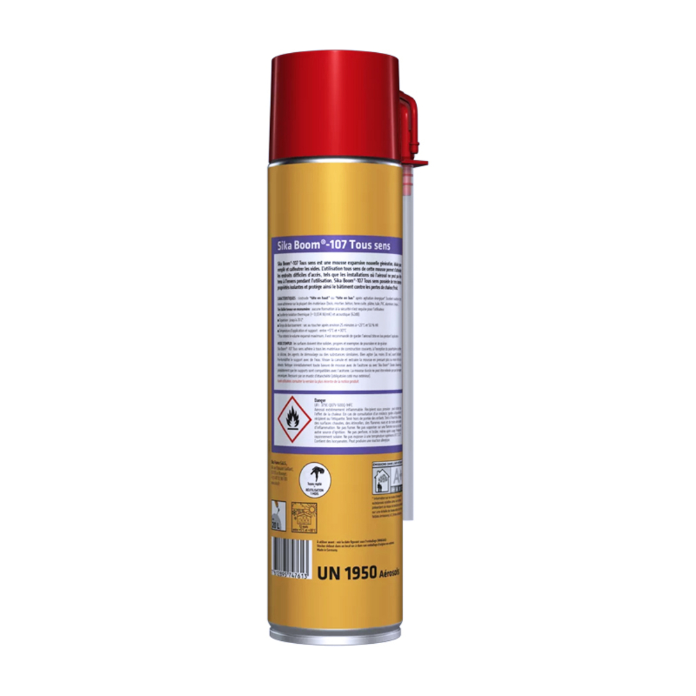 MOUSSE EXPANSIVE CARTON DE 12 AÉROSOLS 500ML DE SIKA BOOM®-107 TOUT SENS - SIKA - 711281