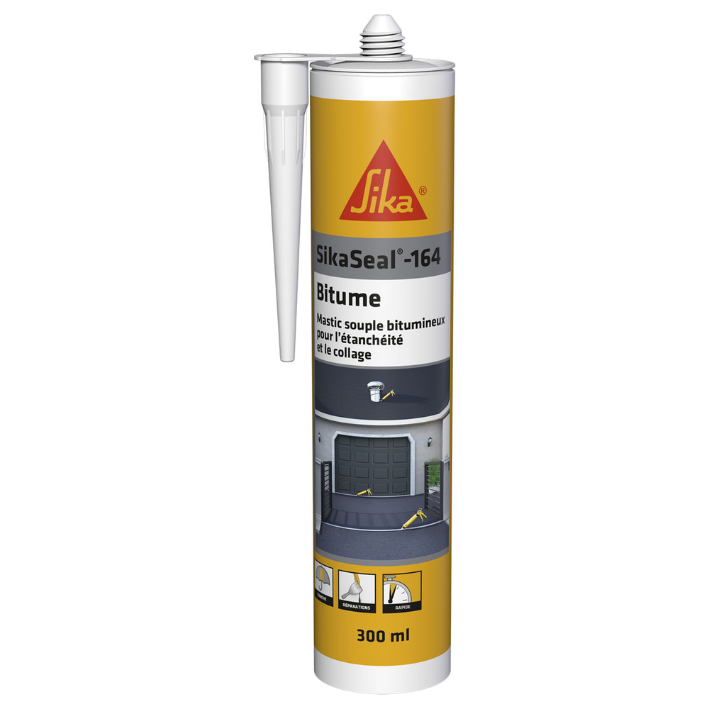 MASTIC EN CARTON DE 12 CARTOUCHES 300ML SIKASEAL -164 BITUME NOIR - SIKA - 737195